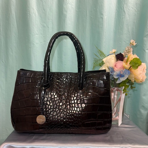 Furla Handbags - Like New! EUC - Furla Medium Croc-Embossed Leather Tote